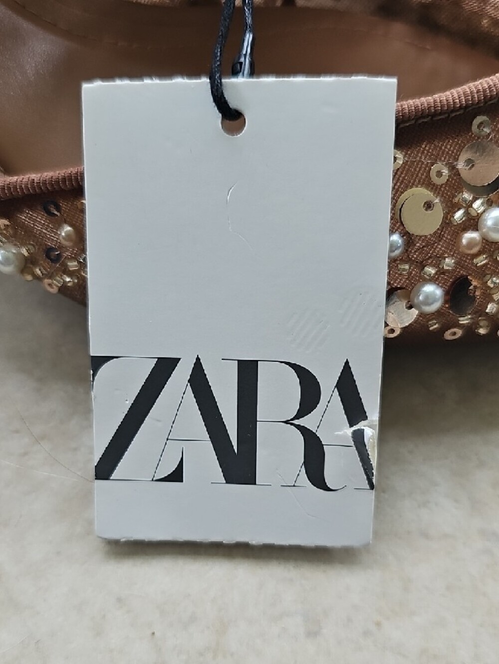 Zara Brown Embellished Pointed Slingback Heels - Picture 2 of 9